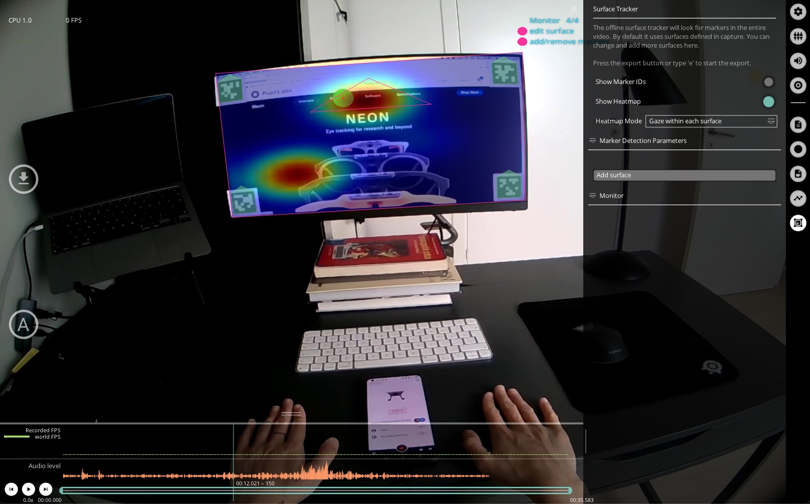 Offline surface tracker