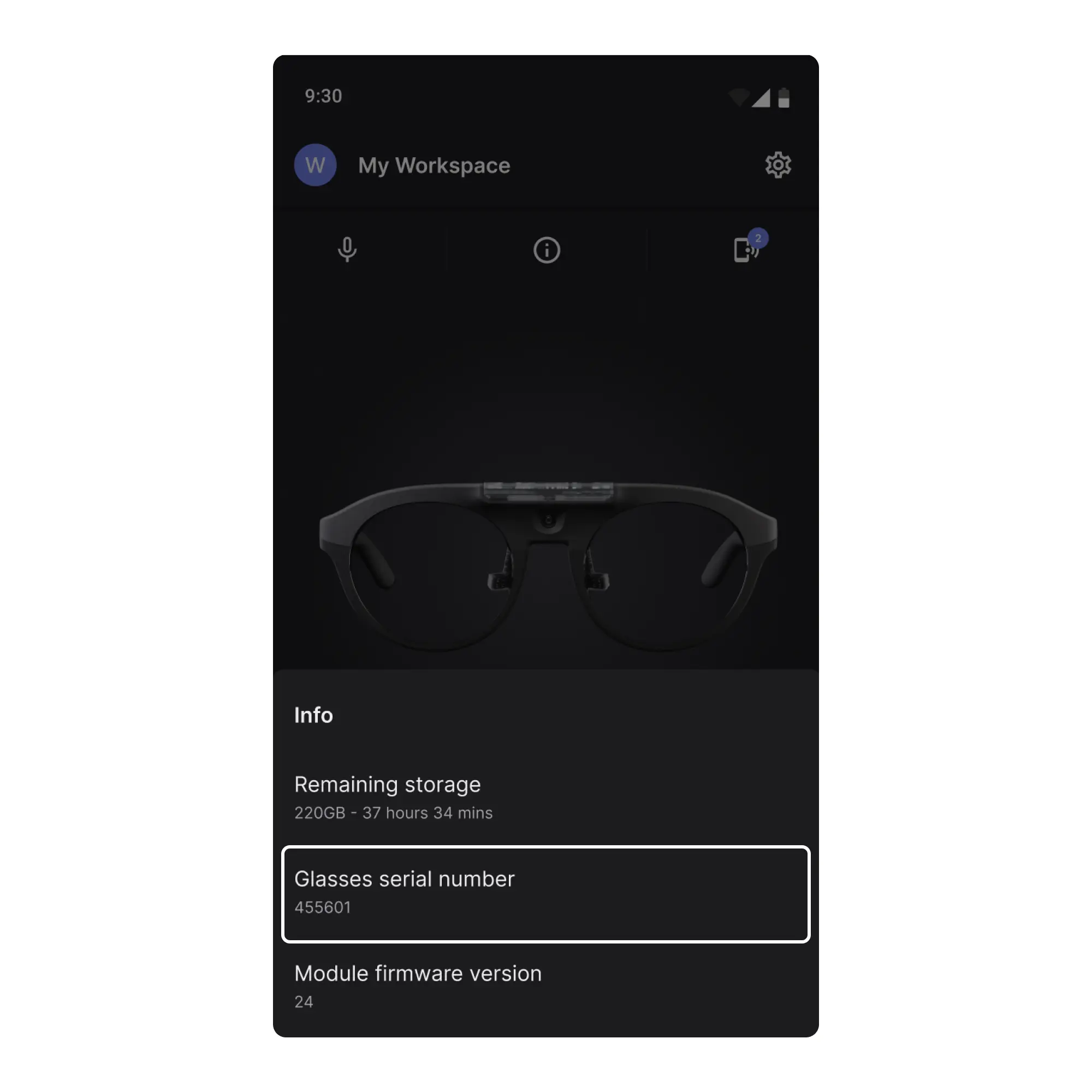 Companion App Serial Number Location
