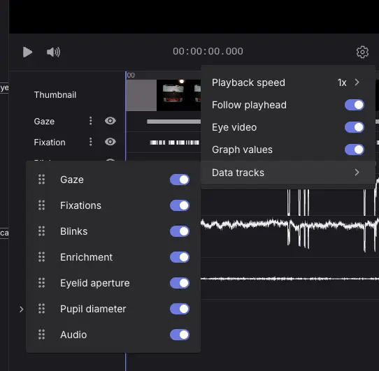 Image of track menu